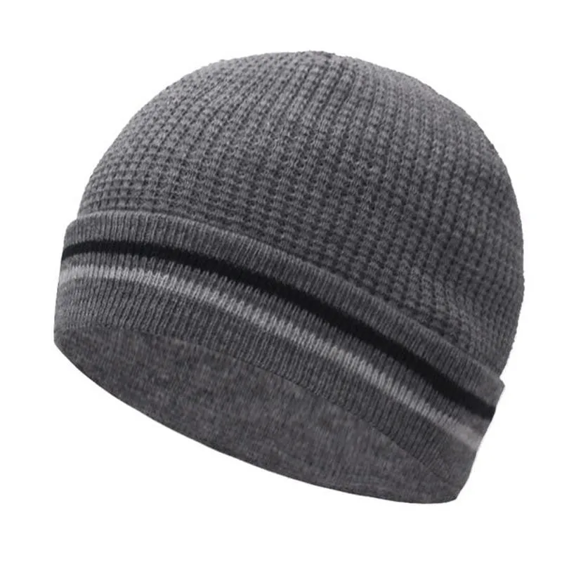 Striped Knit Hat Beanie