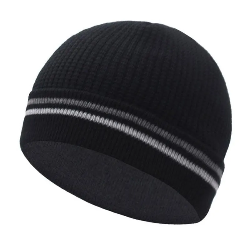 Striped Knit Hat Beanie