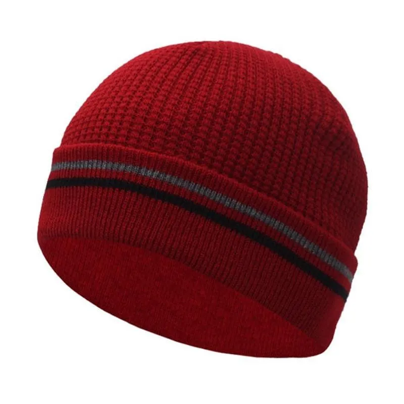 Striped Knit Hat Beanie