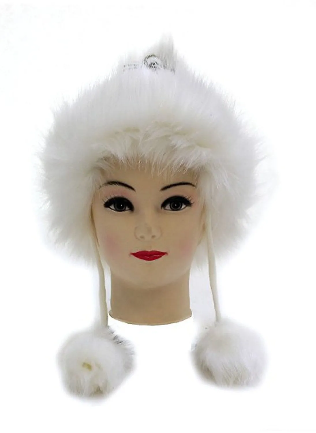 Super Furry Vegan Woven Santa Pom Pom Fashion Beanie Hat