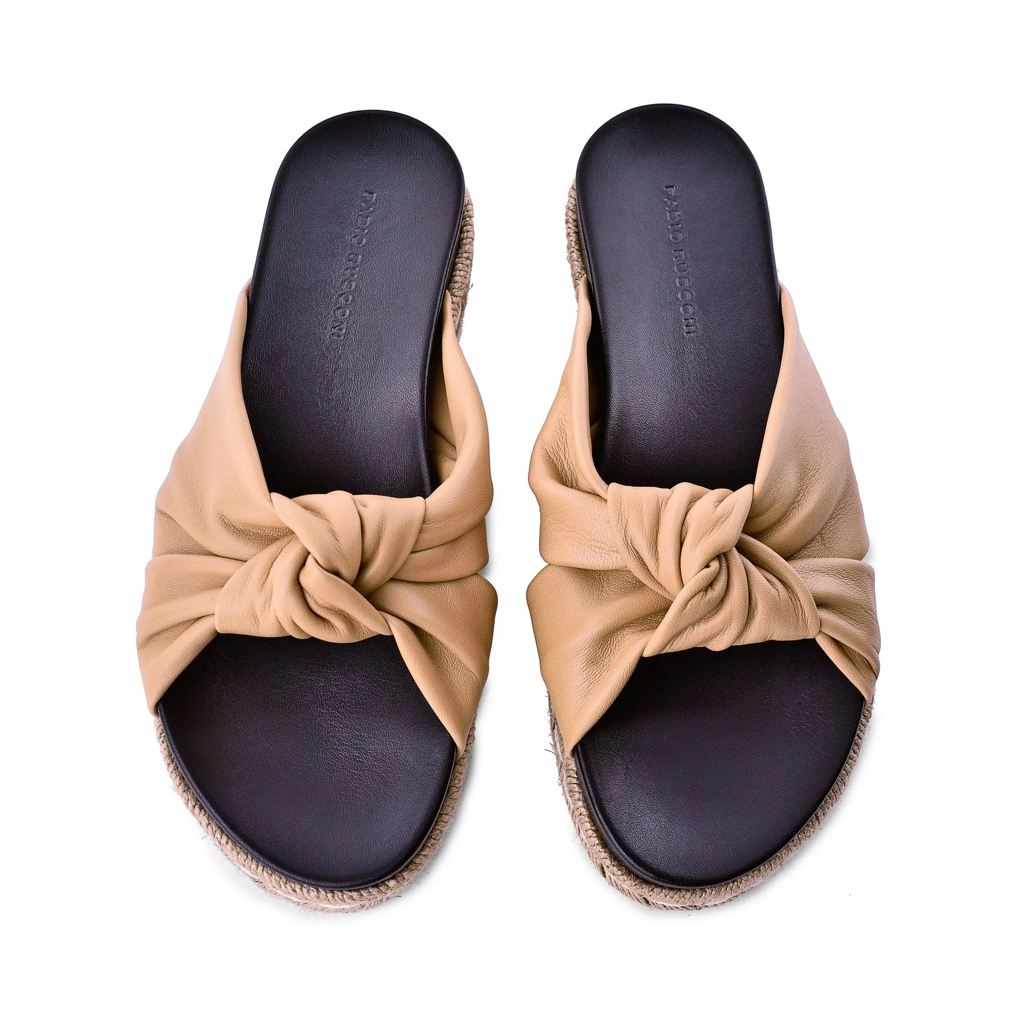 Sveva Beige Espadrille Slide Sandals