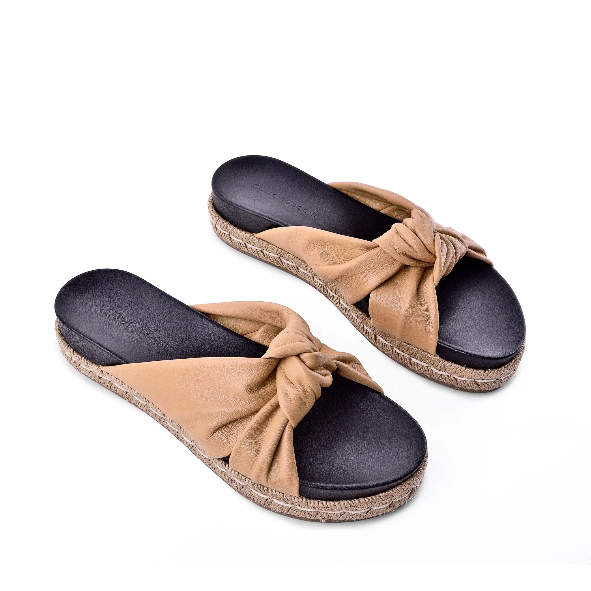 Sveva Beige Espadrille Slide Sandals