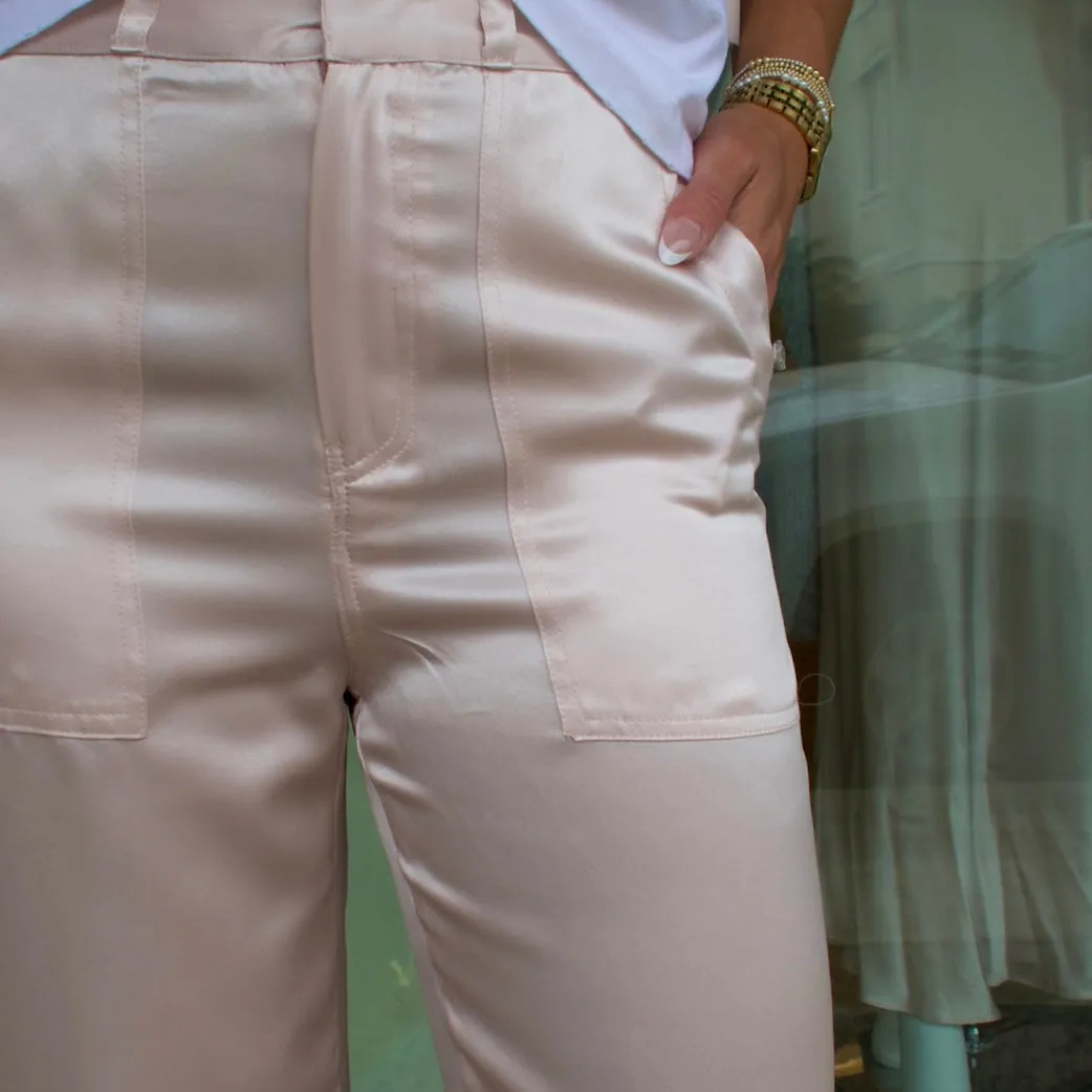 The Cargo Pant - Blush Silk