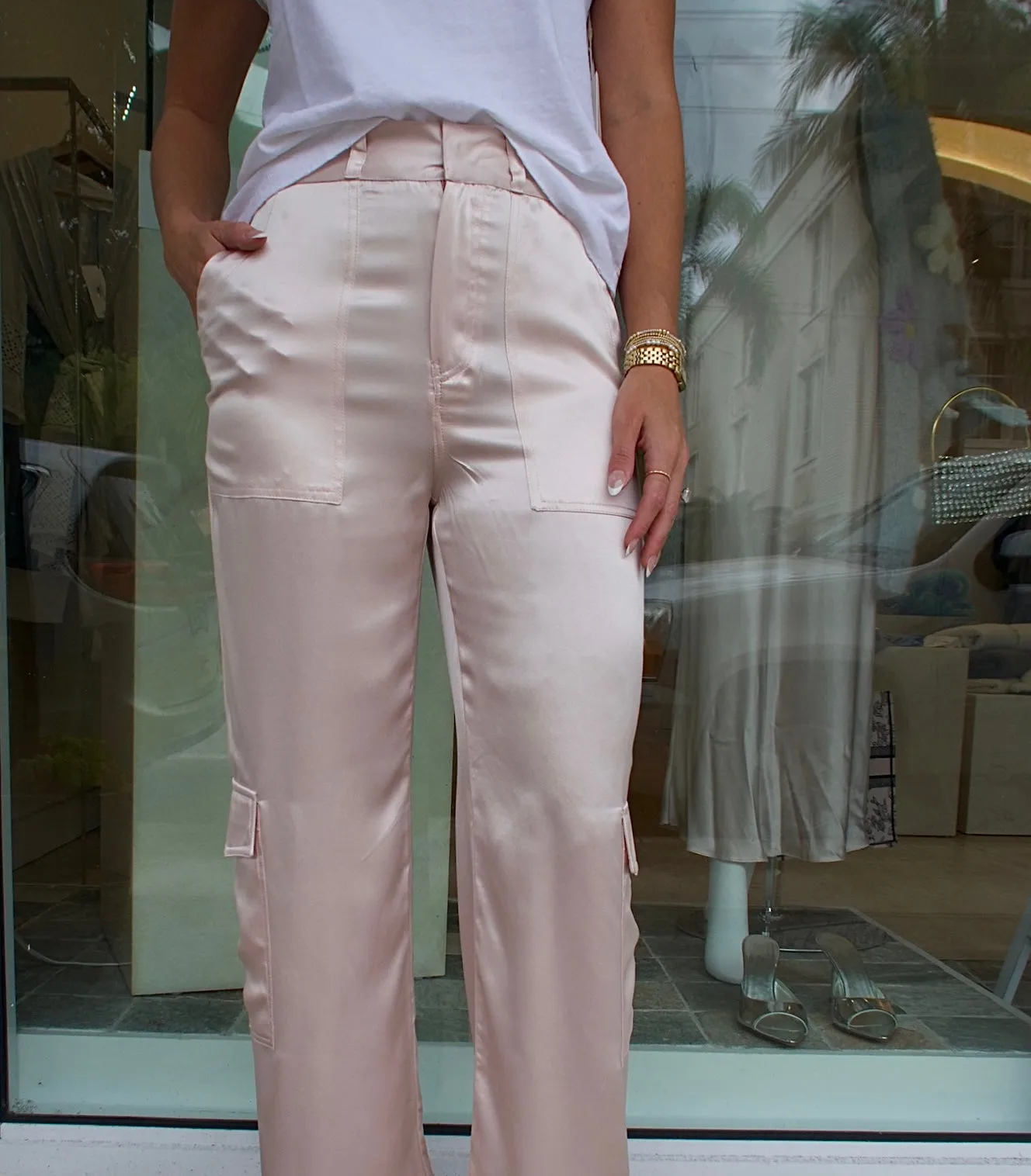 The Cargo Pant - Blush Silk