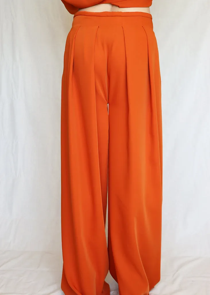 THORA SILK  PANT - TERRACOTA