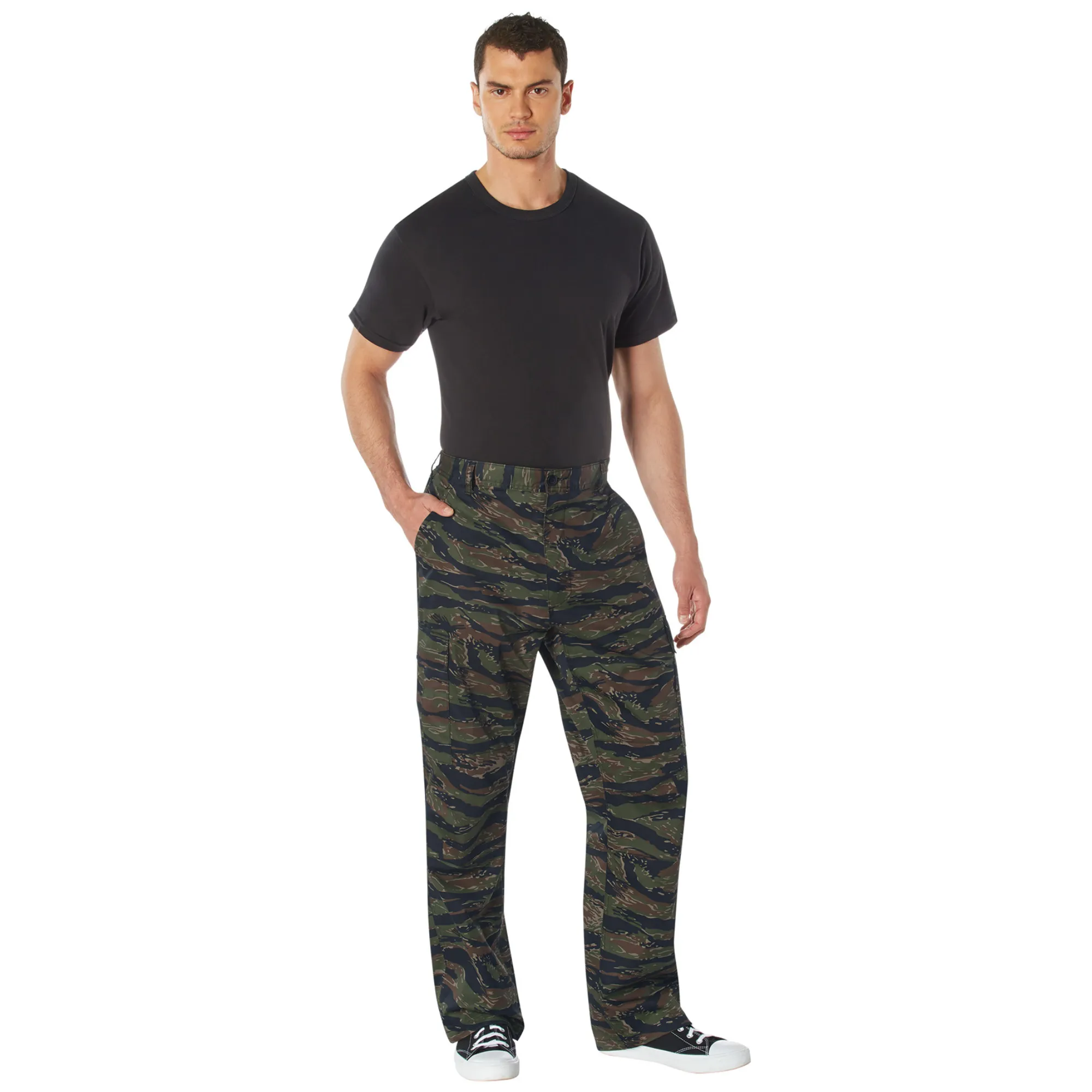 Tiger Stripe Camo - Military BDU Pants with Zipper Fly - Cotton Polyester Twill