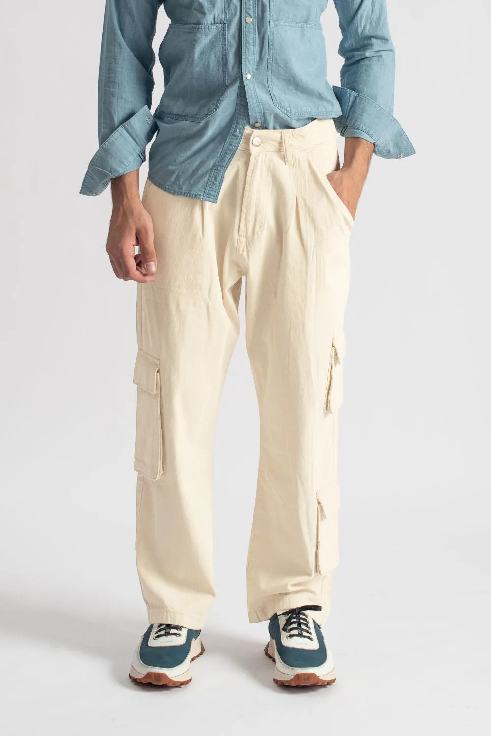 Utility Cargo Pants-3 pocket-Ivory