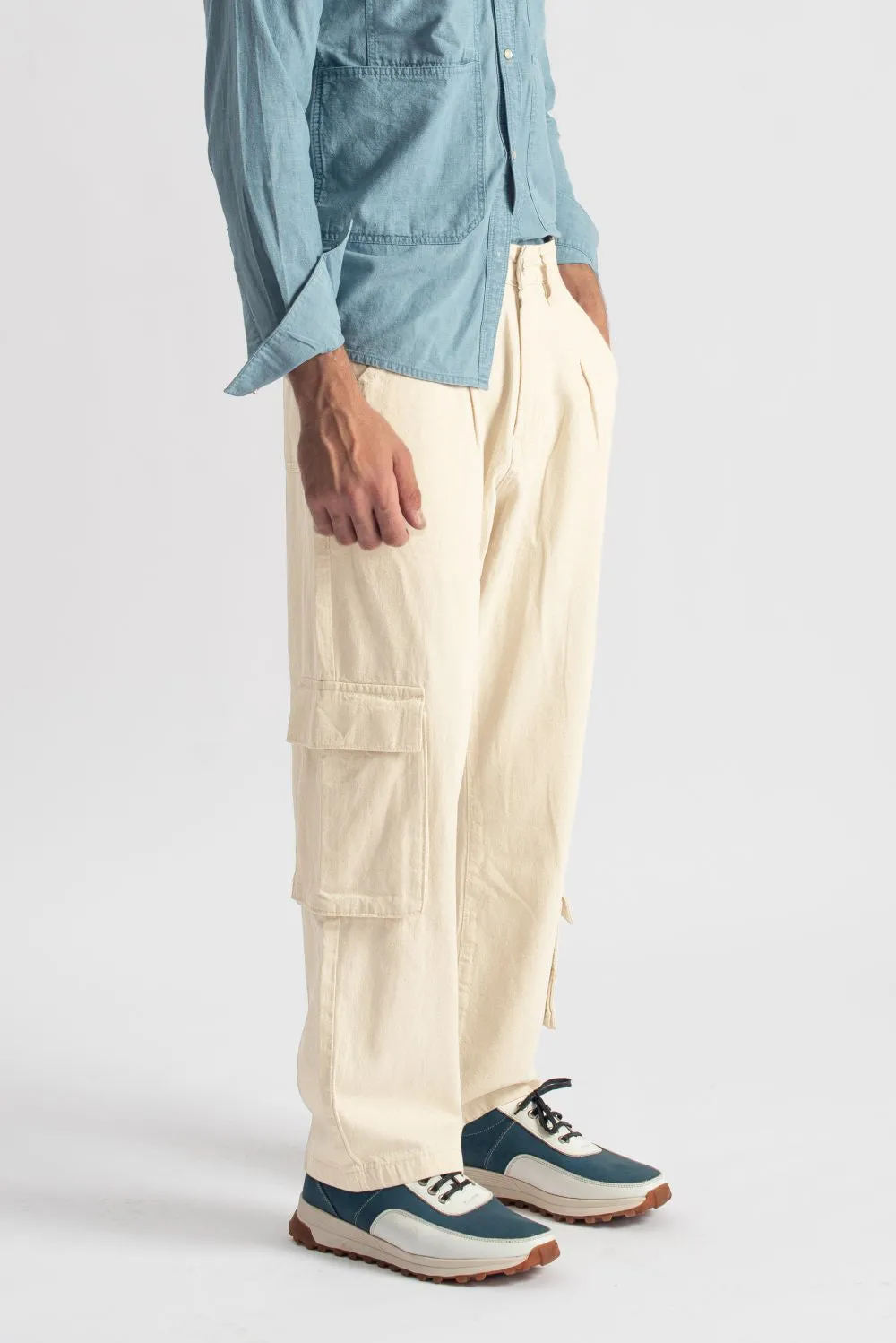 Utility Cargo Pants-3 pocket-Ivory