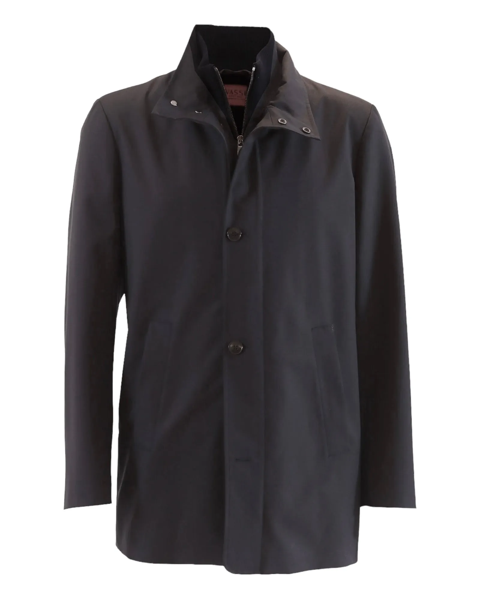 VASSI 3/4 Coat Loro Piana Storm System™ with Removable Nutria Lining - Navy