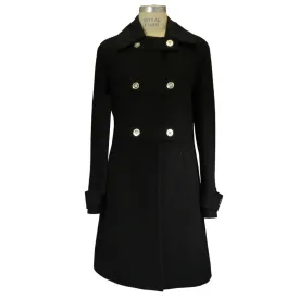 Versace 2023 Black / Silver Medusa Buttoned Double Breasted Wool Coat