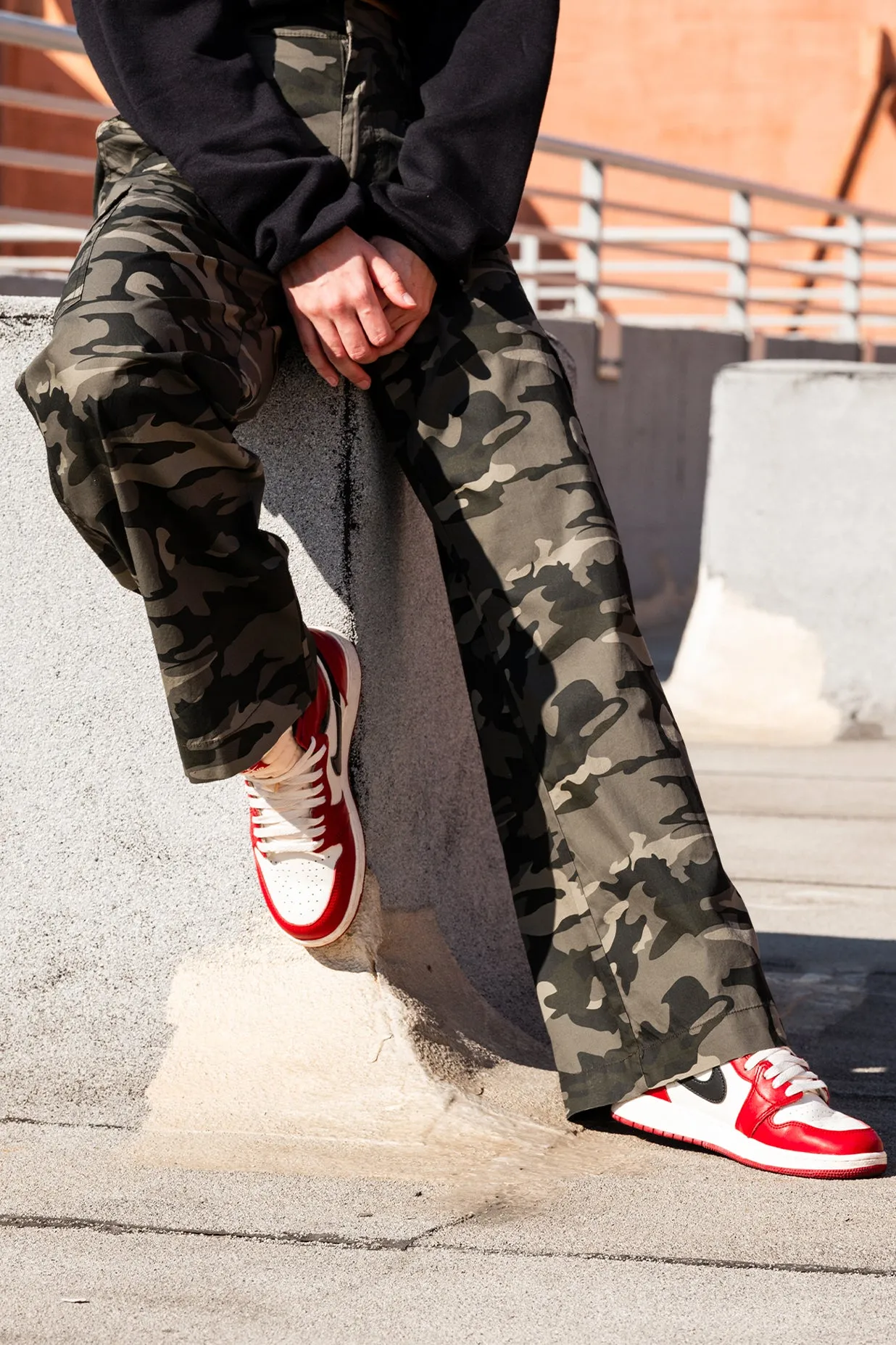 WIDE LEG Cargo Pant - OLIVE CAMO