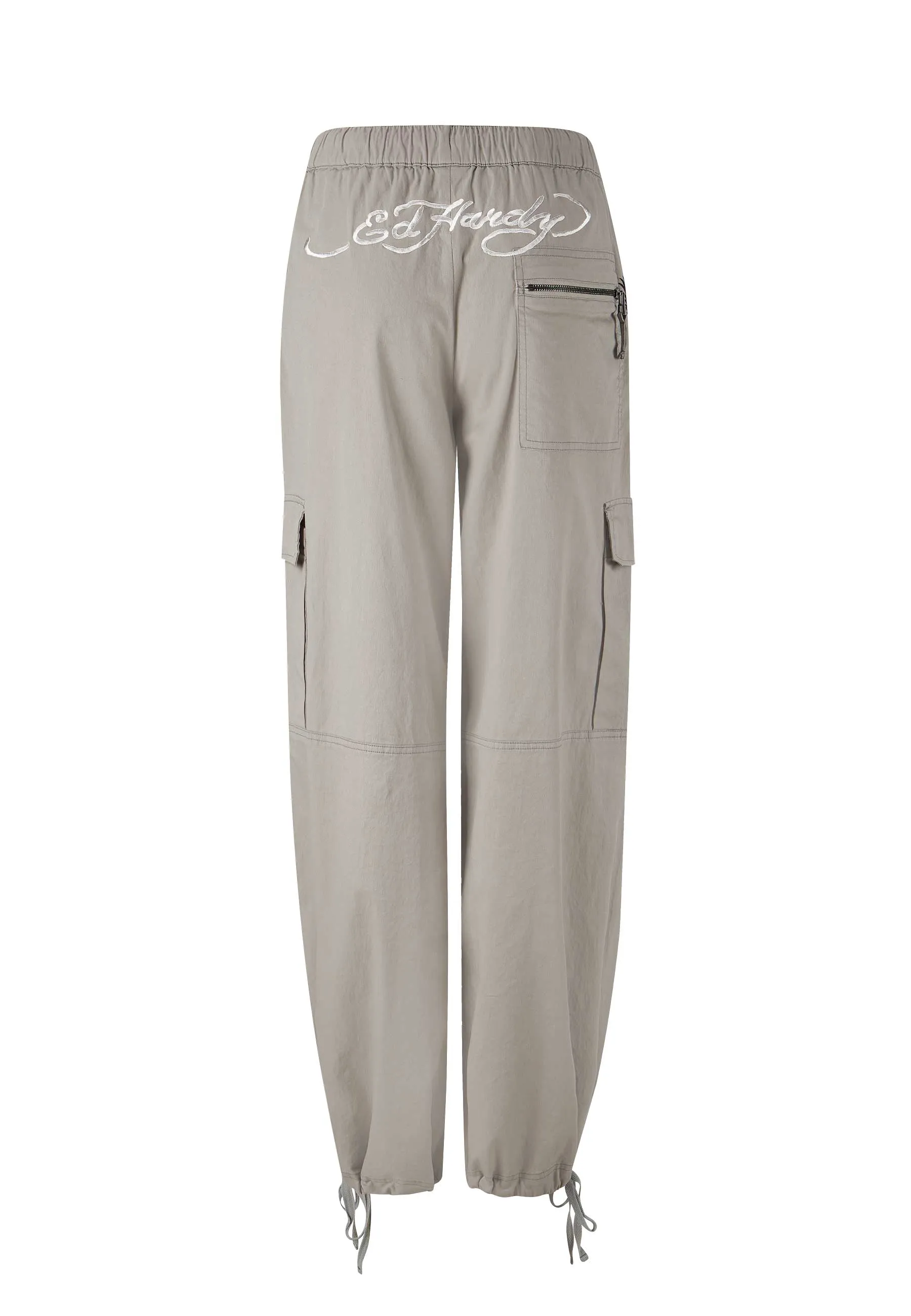 Womens Twisted Dragon Cargo Pants Trousers - Grey