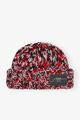 Wool Handknit Beanie | Racing Red Multi