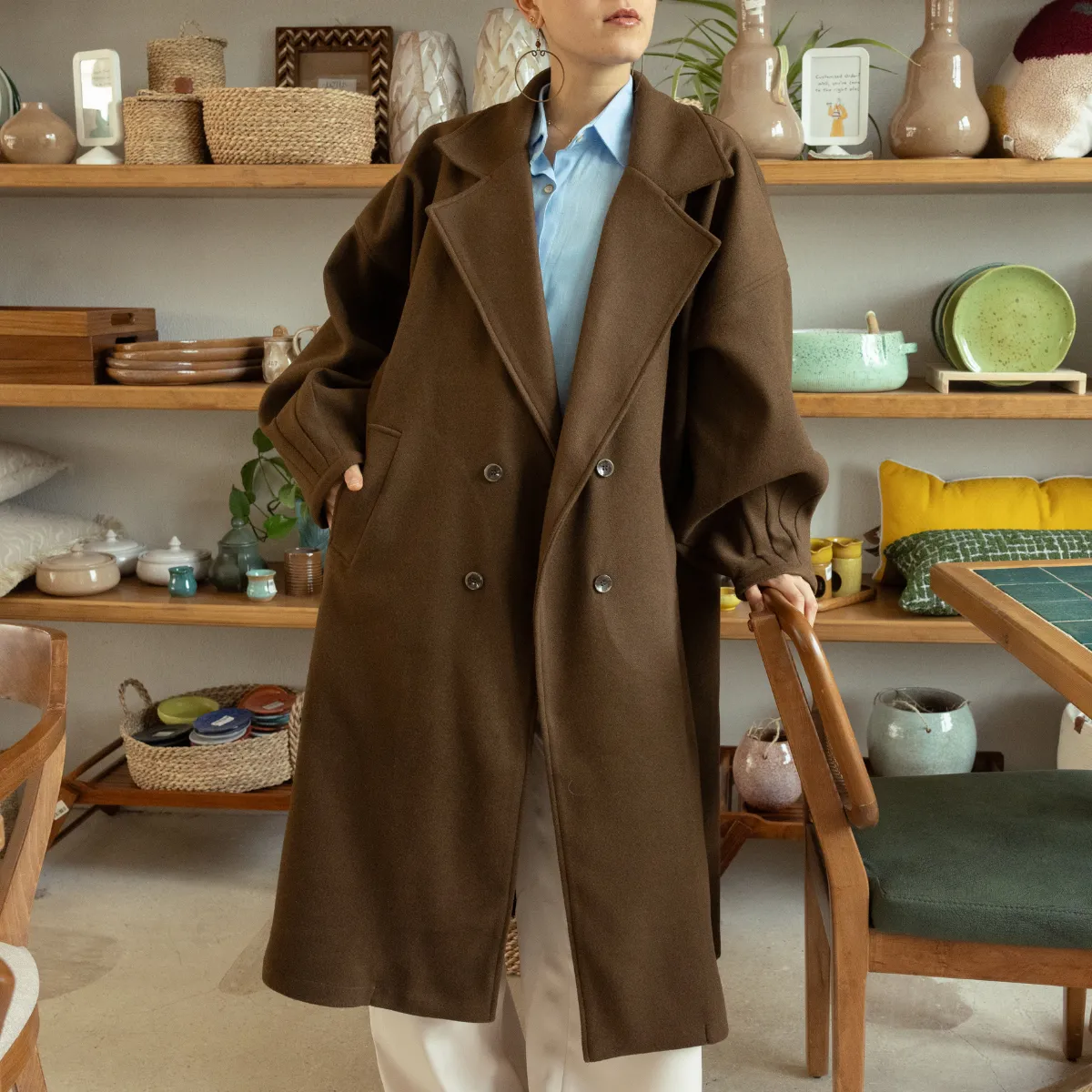 Wool Puffed Trench Coat