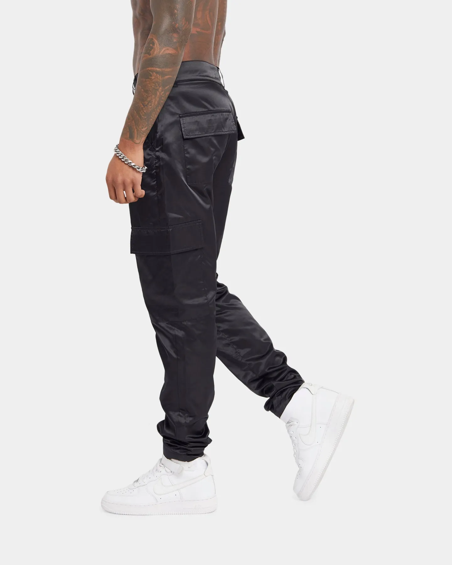 XXIII Veeti Satin Cargo Pants Black