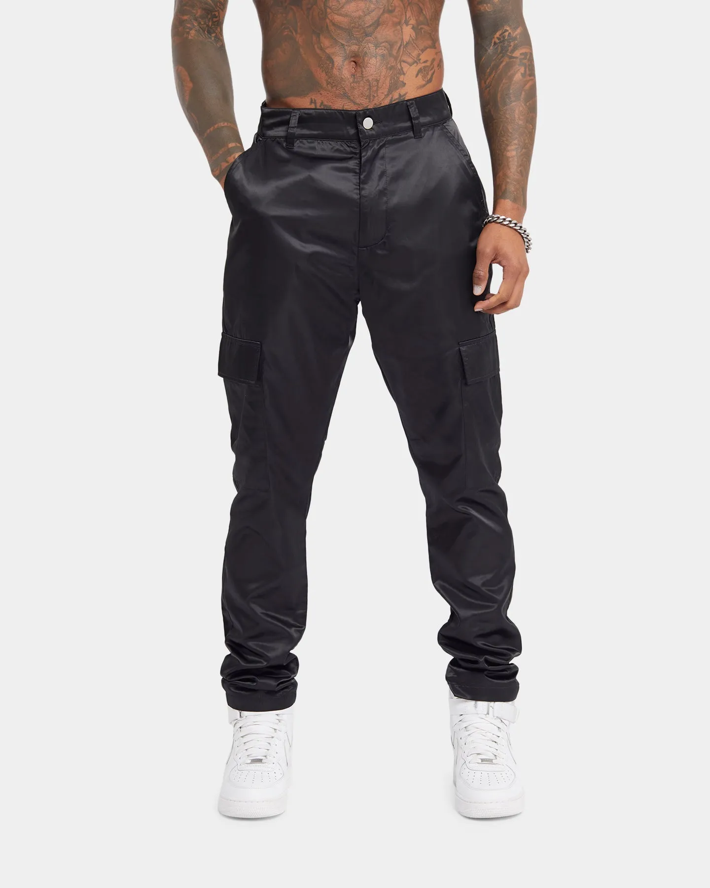 XXIII Veeti Satin Cargo Pants Black