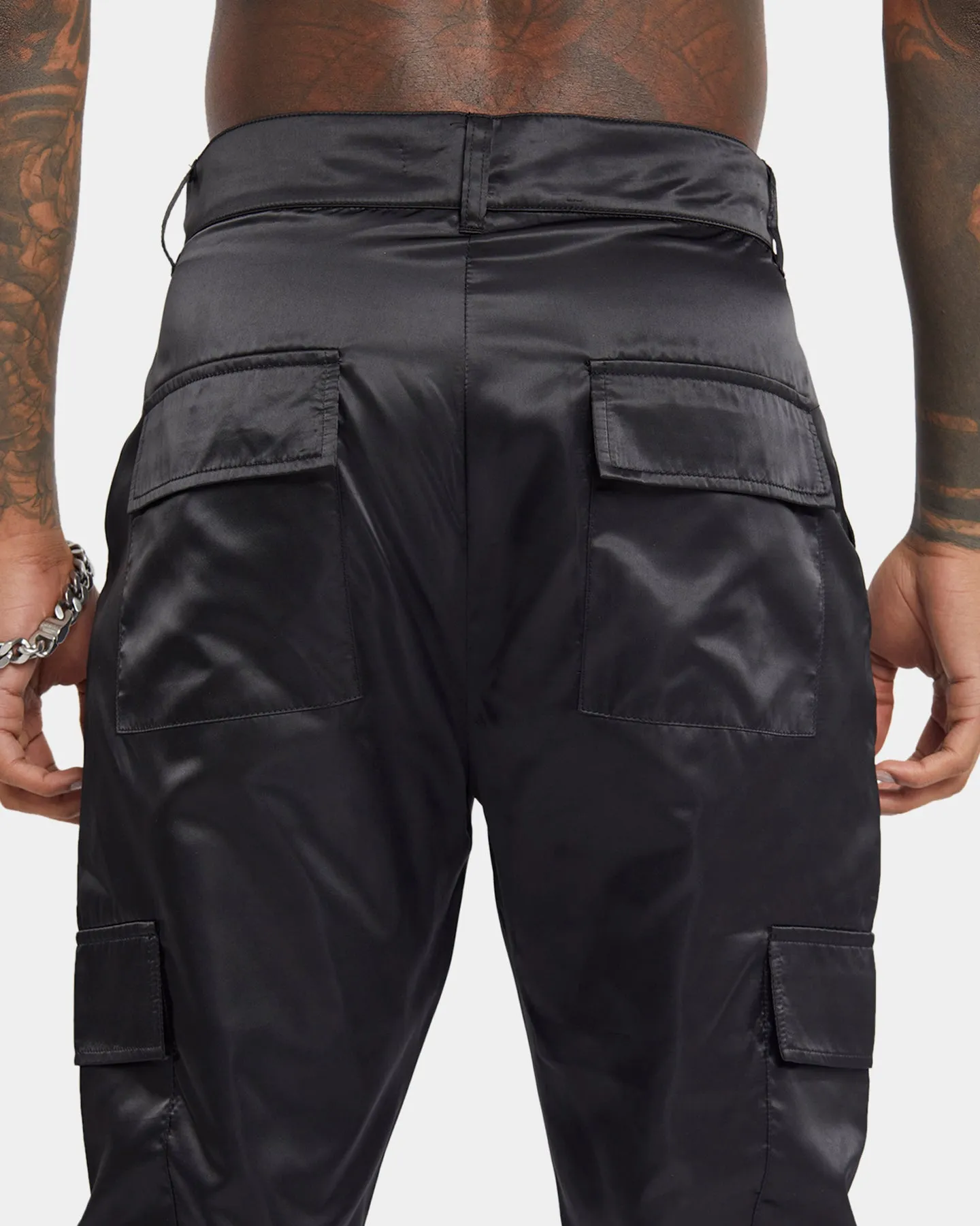 XXIII Veeti Satin Cargo Pants Black