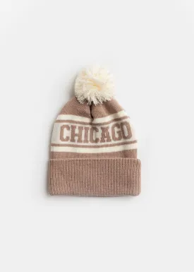 Youth Mad Hatter Chicago Pom Beanie - Neutral